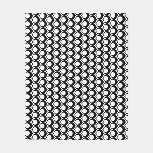 Black White Modern Geometric Pattern  Fleecedecke (Vorderseite)