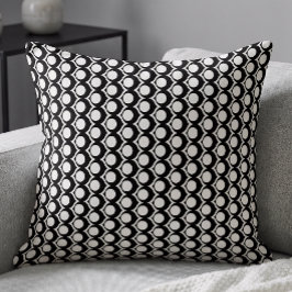 Black White Modern Geometric Pattern  Kissen