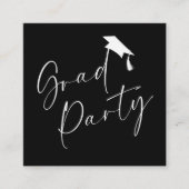 Black White Modern Graduation Party Begleitkarte (Vorderseite)