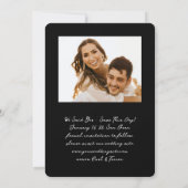 Black White Modern Insta Photo Film Simple Wedding Save The Date (Rückseite)