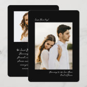 Black White Modern Insta Photo Film Simple Wedding Save The Date (Vorne/Hinten)