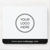 Black White Modern Minimal Business Logo Mouse Pad Mousepad (Vorne)