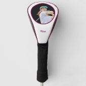 Black White Modern Personalized Golf Headcover (Vorderseite)