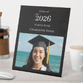 Black white modern photo Graduation party welcome Sockelschild (In Situ)