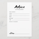 Black & White Modern Script Photo Graduation Hinweiskarte (Vorderseite)
