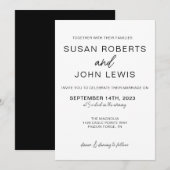Black & White Modern Wedding Invitation  (Vorne/Hinten)