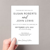 Black & White Modern Wedding Invitation  Acryleinladungen (Insitu (Handheld))