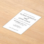 Black & White Modern Wedding Invitation  Acryleinladungen (Ablage )