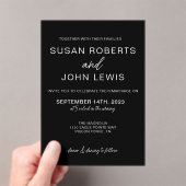 Black & White Modern Wedding Invitation  Acryleinladungen (Insitu (Handheld))