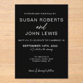 Black & White Modern Wedding Invitation  Acryleinladungen