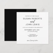 Black & White Modern Wedding Invitation  Einladung (Vorne/Hinten)
