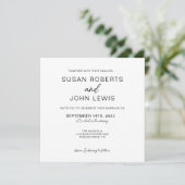 Black & White Modern Wedding Invitation  Einladung (Stehend Vorderseite)
