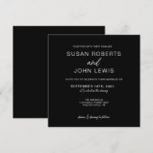 Black & White Modern Wedding Invitation  Einladung (Vorne/Hinten)