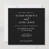Black & White Modern Wedding Invitation  Einladung (Vorderseite)