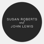 Black & White Modern Wedding  Runder Aufkleber (Vorderseite)