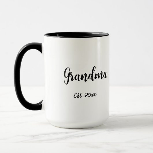 Black White Mom Established Year New Grandma Gift Tasse (Links)