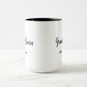 Black White Mom Established Year New Grandma Gift Tasse (Zentrum)