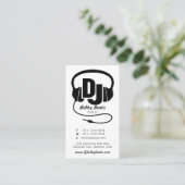 Black & White Mono DJ Promoter Visitenkarte (Stehend Vorderseite)