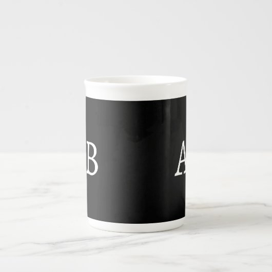 Black White Monogram Brand Name Classic mug Porzellantasse (Vorderseite)