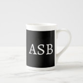 Black White Monogram Brand Name Classic mug Porzellantasse (Rechts)