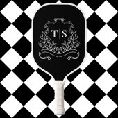 Black & White Monogram Classic Crest Pickleball Schläger