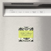 Black + White Monogram Damask Wedding, Magnete Magnet (In Situ (Geschirrspüler))