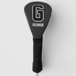 Black & White Monogram Golf Driver Headcover