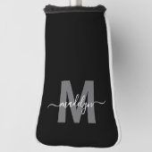 Black White Monogram Golf Headcover (Rotieren 90)