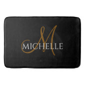  black &white monogram initial custom name badematte (Vorderseite)