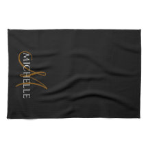  black &white monogram initial custom name