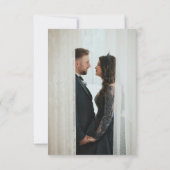 Black White Monogram Minimal Wedding Photo Dankeskarte (Rückseite)