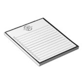 Black White Monogram Name Checklist 5.5" x 6" Notizblock (angewinkelt)
