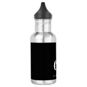 Black white monogram name modern minimalist edelstahlflasche (Links)