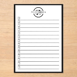 Black White Monogram Name To Do List Dry Erase Acryleinladungen