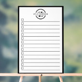 Black White Monogram Name To Do List Dry Erase Acrylschild (Neutral)