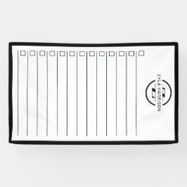 Black White Monogram Name To Do List Dry Erase Banner