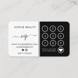Black & White Monogram Salon Business Loyalty Card Treuekarte
