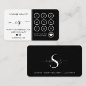 Black & White Monogram Salon Business Loyalty Card Treuekarte (Vorne/Hinten)
