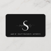 Black & White Monogram Salon Business Loyalty Card Treuekarte (Rückseite)