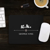 Black White Monogrammed Target Crosshair Mousepad