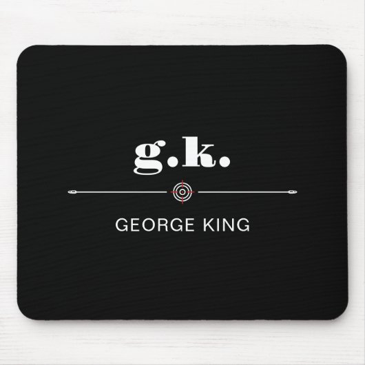 Black White Monogrammed Target Crosshair Mousepad (Vorne)