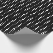 Black & White Moon Phase Wicca Mystical Geschenkpapier (Ecke)