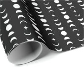Black & White Moon Phase Wicca Mystical Geschenkpapier (Rolleneckpunkt)