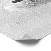 Black & White Mother & Baby Elephant Poster (Ecke)