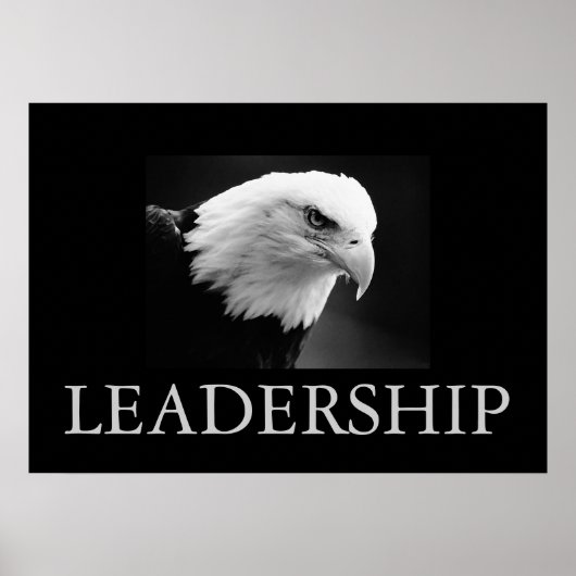 Black & White Motivierend Leadership Eagle Poster (Vorne)