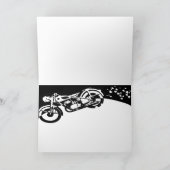Black White Motorcycle Custom Wedding Thank you Dankeskarte (Innenseite)