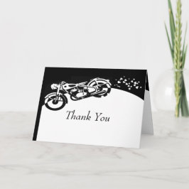 Black White Motorcycle Custom Wedding Thank you Dankeskarte