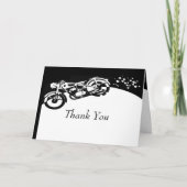 Black White Motorcycle Custom Wedding Thank you Dankeskarte (Vorderseite)