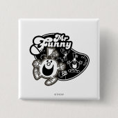 Black & White Mr. Funny Button (Vorderseite)