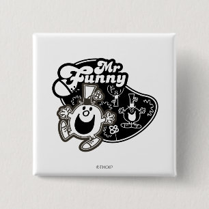 Black & White Mr. Funny Button
